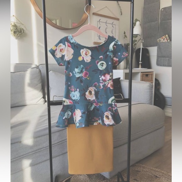 New Organic Peplum Floral Toddler Top Canadian Small Shop Handmade - Picture 5 of 5